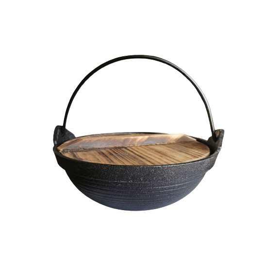 หม้อนาเบะ หม้อสุกี้ญี่ปุ่น หม้อชาบู หม้อ เหล็กหล่อ หม้อ​ซุป พร้อมฝาไม้ปิด สามารถใช้ได้กับเตาทุกประเภท - รูปที่ 5