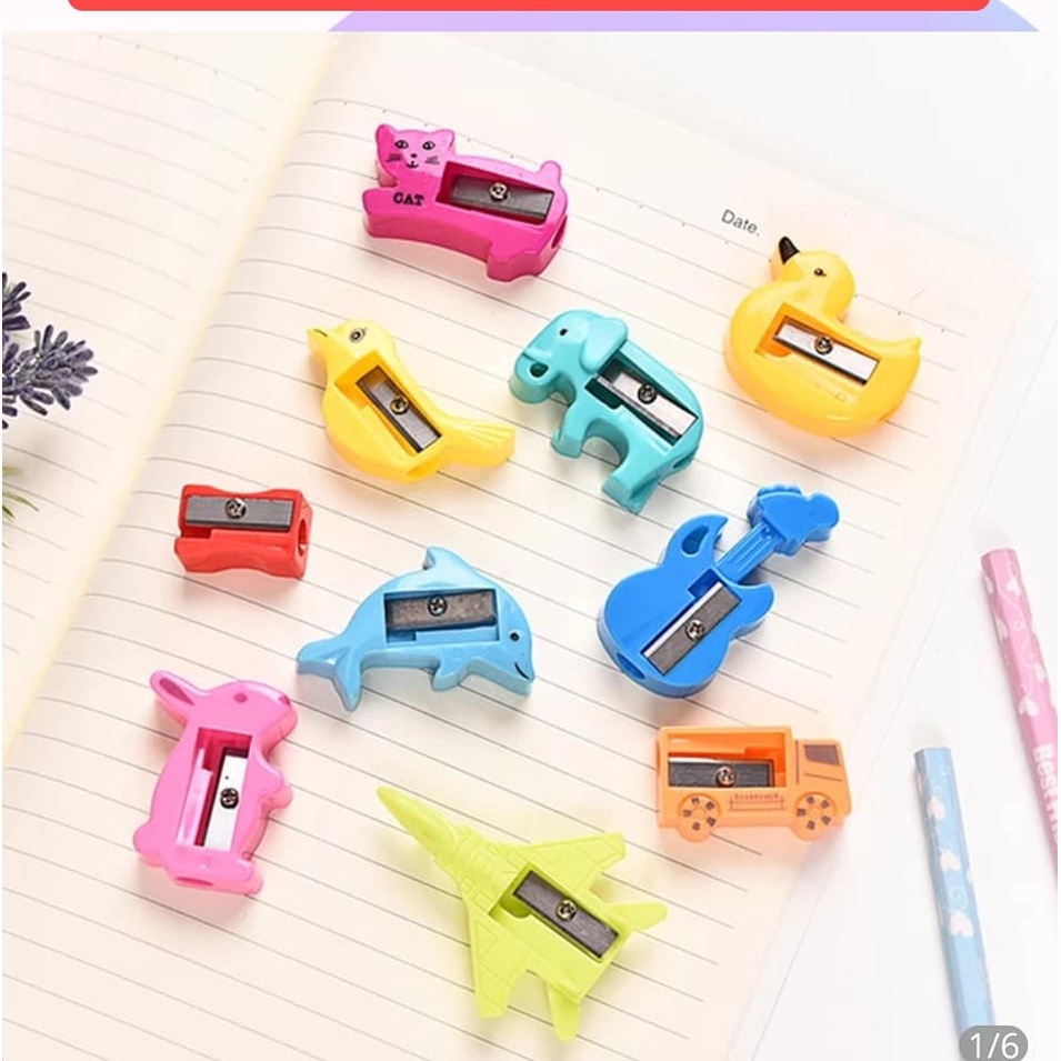 กบเหลาดินสอ (กระปุก 24ชิ้น) สีหวาน สีพาสเทล Pencil Shapener - รูปที่ 3