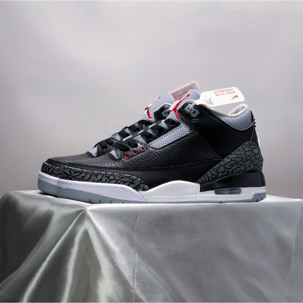 Air Jordan 3 Retro High Top Retro Combat รองเท้าผ้าใบบาสเก็ตบอล Unisex