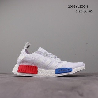 ﹍[ข้อเสนอพิเศษ]  Adidas Boost NMD RUNNER PK รองเท้าวิ่งคลาสสิก รองเท้ากีฬา (ขาว)