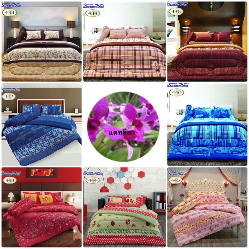 Summer Wind ผ้านวมพร้อมผ้าปู 5ฟุต 6ฟุต 3.35 ฟุต ซัมเมอร์วิน ราคาถูก ร้านแคทลียา 433 436 440 442 444 445