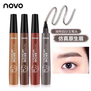 โนโว่ Novo Tattoo Brow Tint My 4 - Tip Brow หัวแปรง 4 แฉก ดินสอเขียนคิ้ว