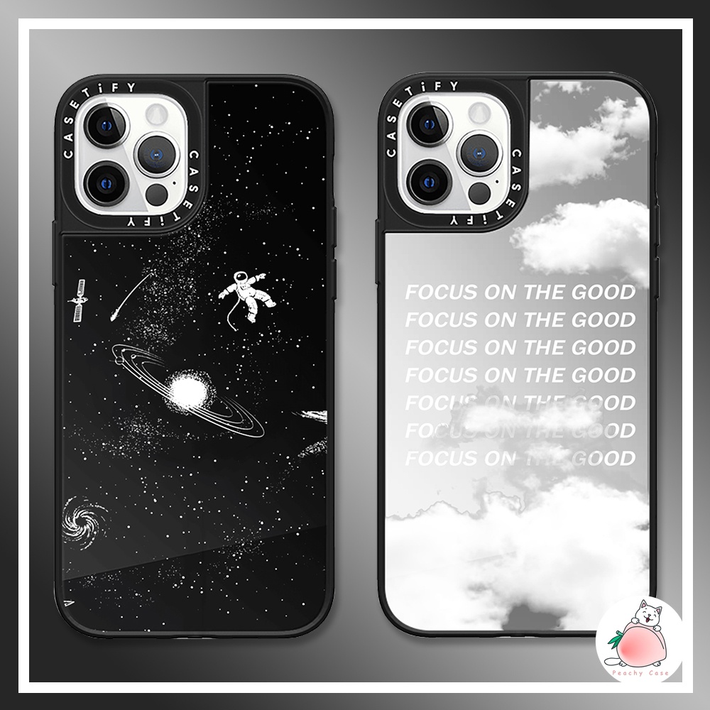 Dreamy นักบินอวกาศ Letter Clouds กระจกเคสโทรศัพท์สําหรับ IPhone 15 Plus 14 13 12 11 Pro Max 14Plus 1