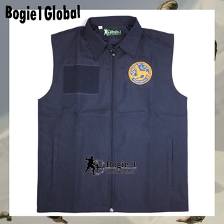 Bogie.1 เสื้อกั๊กกรมการปกครง คอปก มีแถบตีนตุีกแกอกและหลัง รุ่นE01 (สีกรมท่า)