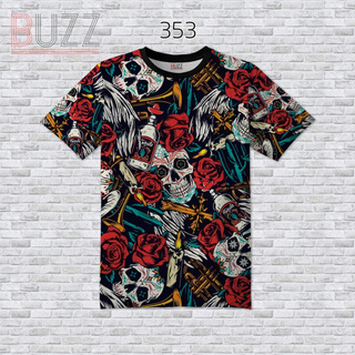 [S-4XL] เสื้อยืดแฟชั่น พิมพ์ลาย หน้า-หลัง ใส่ได้ทั้ง ชาย หญิง สาวอวบ อ้วน บิ๊กไซส์ BUZZ-353