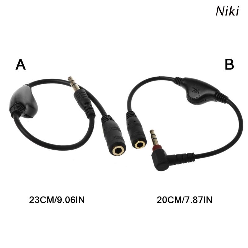 Niki 3.5mm Jack AUX Male to Female Adapter Extension Cable Audio Stereo Cord with Volume Control Earphone Headphone Wire for Smartphone Tablet Speaker Car AUX