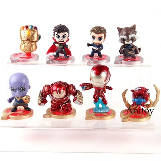 ฟิกเกอร์ Marvel Avengers Iron Man Captain America Thanos Spiderman 8 ชิ้น / ชุด