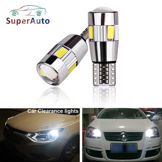 Superauto หลอดไฟเลี้ยว LED T10 W5W LED 5630 6SMD สําหรับรถยนต์ 2 ชิ้น