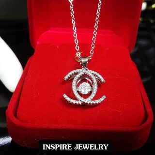 INSPIRE JEWELRY จี้เพชรCZ พร้อมสร้อยคอ งานแฟชั่นอินเทรนสุดๆ มีเพชรดุ๊กดิ๊กเม็ดกลาง เพชรน้ำงาม