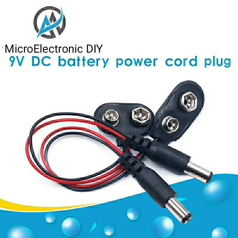 2​ แบบ​ ขั้วถ่าน/แบต 9​ โวลต์​ รูปตัวที (T​ -​ Type)​สายยาว​ 15​ ซม.​ 9 Volt Battery Connector