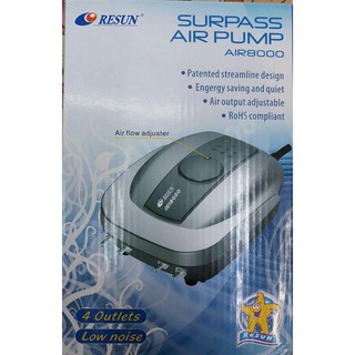 ปั้มลม 4 หัว ยี่ห้อ RESUN รุ่น AIR8000 ปั๊มลมประหยัดไฟและเครื่องเงียบสนิท