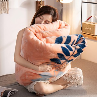 ผ้าห่มผ้าห่ม Raschel Double Thicken Winter Warm Cover Blanket Single Double Flannel Coral Velvet Pad Sheet