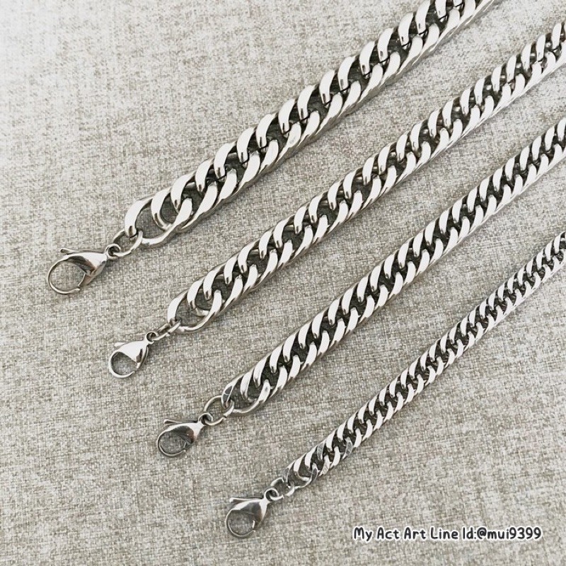 สร้อยข้อมือ สแตนเลส 6-12 mm เลสข้อมือ สร้อยข้อมือโซ่ สร้อยข้อมือสแตนเลสราคาถูก สร้อยข้อมือราคาถูก