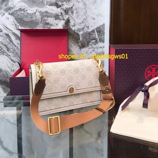 Tory Burch T Monogram Embossed shoulder bag ใหม่ !! กระเป๋าแฟชั่น กระเป๋าสะพายไหล่ กระเป๋าสะพาย สายสปอร์ต งานสวย