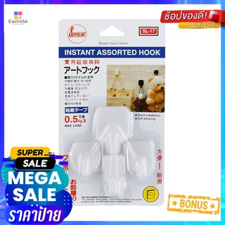 ขอแขวนเหลี่ยมติดเทปกาว SUPERLINE SL17 (1x4)HOOK SQUARE TAPE SUPERLINE SL17 (1X4)