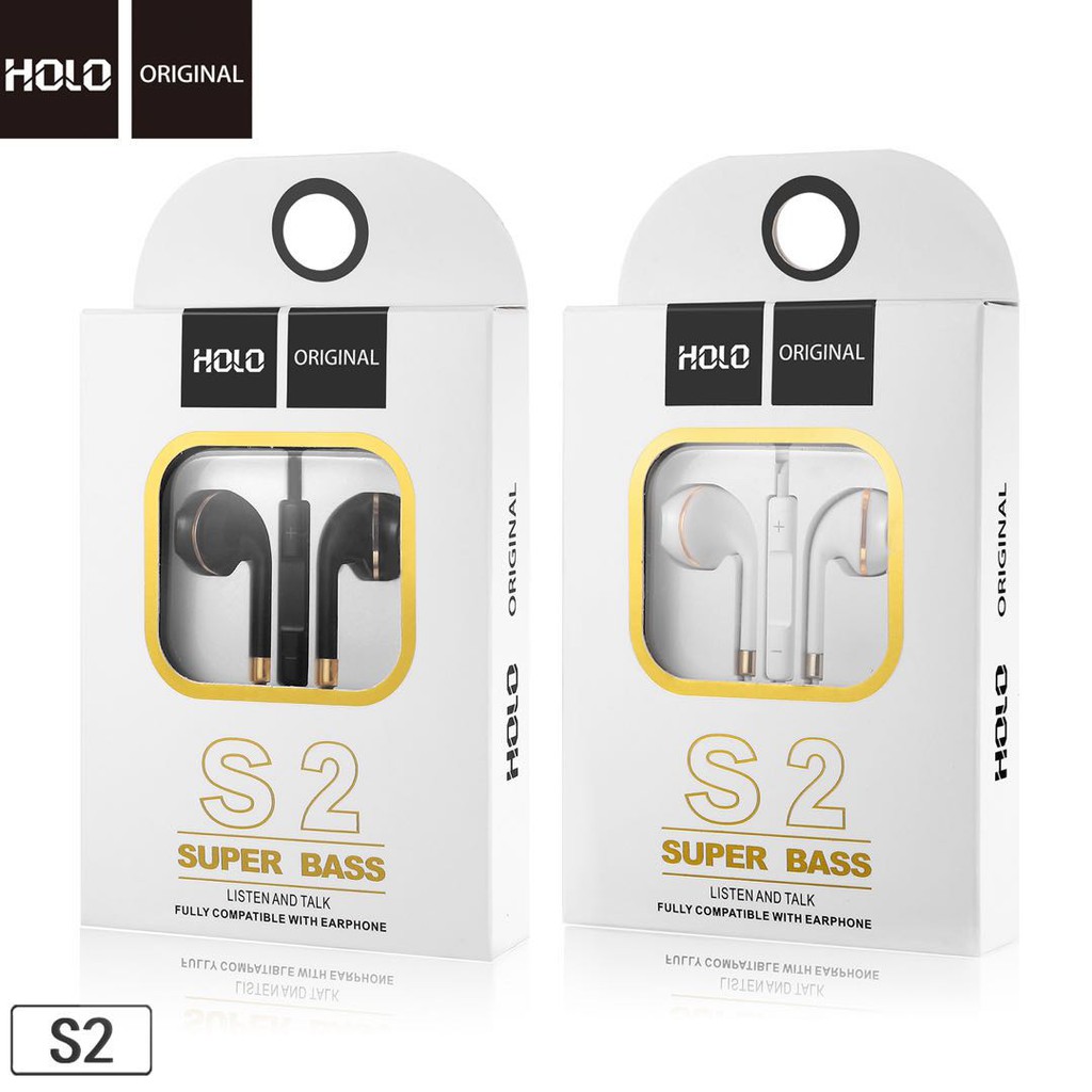 หูฟัง HoLo S2  ของแท้100% หูฟังสำหรับ หูฟังiphone หูฟังใช้ได้กับโทรศัพท์ทุกรุ่น