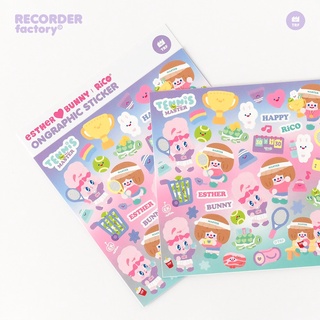 ( พร้อมส่ง ) Estherbunny x Rico Tennis Master on Graphic Sticker 2P สติกเกอร์