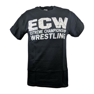 เสื้อยืดผ้าฝ้ายพิมพ์ลายขายดี เสื้อยืด ลาย ECW สีดํา สําหรับมวยปล้ํา