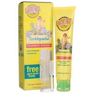 พร้อมส่ง ของแท้ JASON Earths Best Toddler Toothpaste 46g - Strawberry &amp; Banana / ยาสีฟัน สำหรับเด็ก