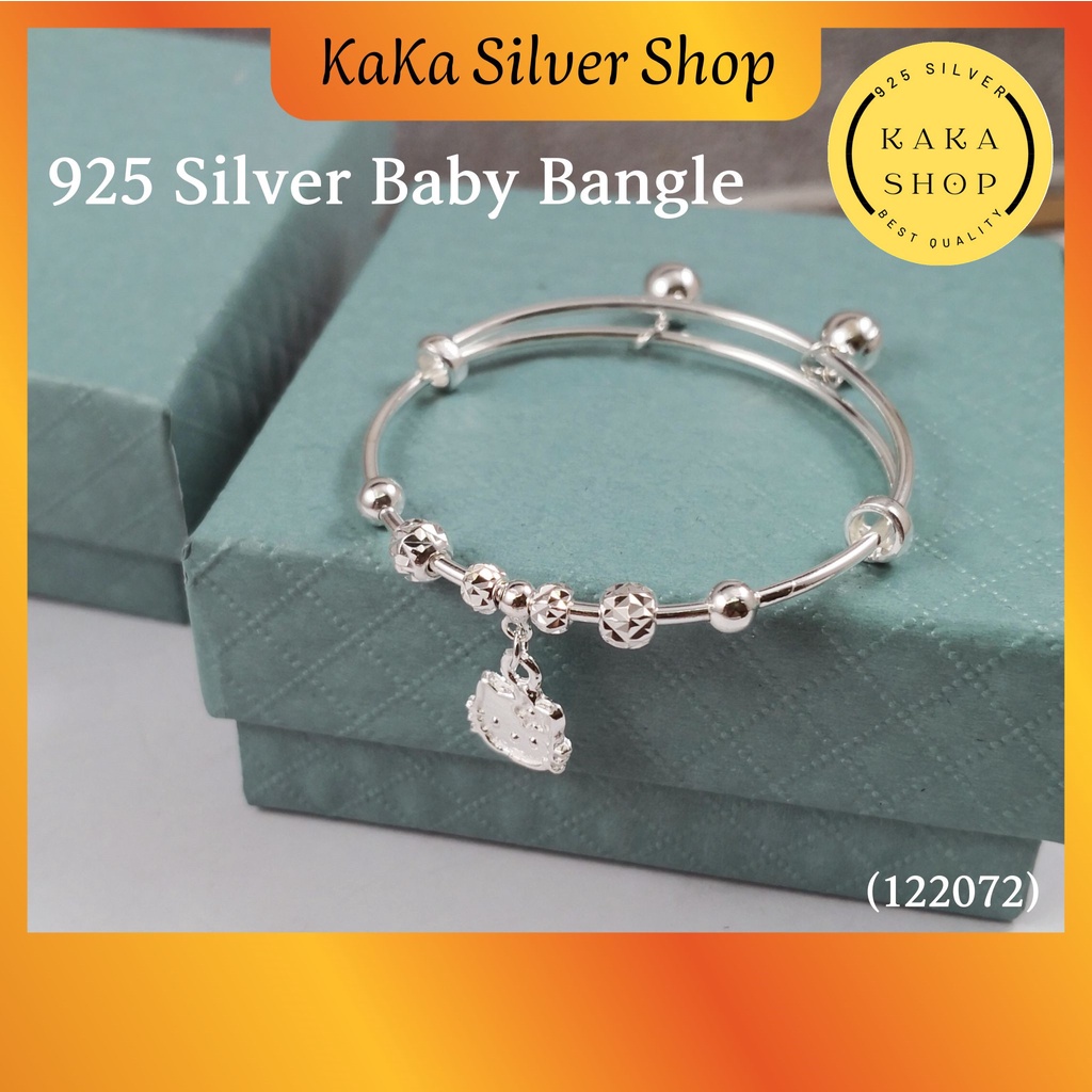 กระดิ่งกําไลข้อมือเด็กคิตตี้เงิน 925 สําหรับเด็ก (322072) Gelang Tangan Kitty Budak Perak 925