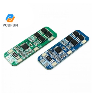 Pcbfun บอร์ดป้องกันแบตเตอรี่ลิเธียม 3 สาย 12V18650 11.1V 12.6V ป้องกันการชาร์จไฟเกิน และกระแสไฟเกิน 10A