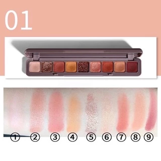 S-06✨LAMEILA พาเลทอายแชโดว์ 9 สีในหนึ่งตลับ อายแชโดว์กลิตเตอร์ เนื้อดินน้ำมัน สีสวย ติดทนนาน กันน้ำ มีสีทั้งหมด 9 ช่อง