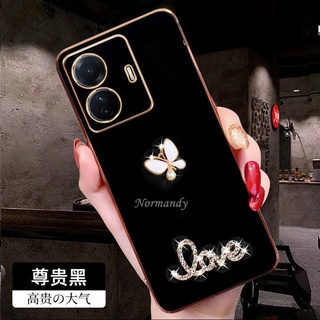 เคส Phone Case VIVO T1 T1x Y01 Y33T Y33S Y21T V23 V23E 5G 4G Silicone Softcase Fashion Crystal Butterfly Ultra Thin Plating Handphone Casing Shockproof Back Cover for VivoT1 5G เคสโทรศัพท์