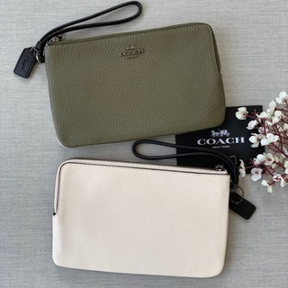 พร้อมส่งCoachแท้💯 กระเป๋าคล้องมือCoach2ซิป Lหนังทั้งใบ COACH 6699 DOUBLE ZIP WALLET