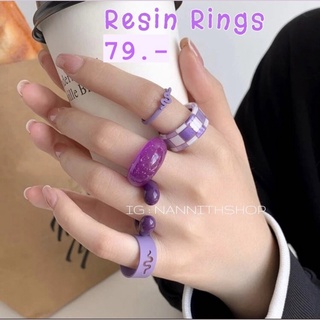 ☂️ Resin Ring ☁️ Set 5 rings🚚พร้อมส่งจากไทย