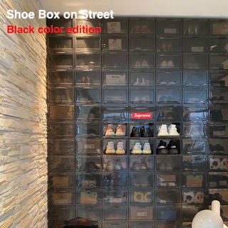 กล่องรองเท้า Shoe Box on Street รุ่น V1 สีดำ 1 ชุด มี 6 กล่อง โปรดอ่านรายละเอียดก่อนสั่งซื้อด้วยค่ะ