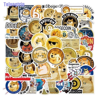 Tolongtrip&gt; สติกเกอร์ ลายการ์ตูนกราฟฟิติ Dogecoin สําหรับตกแต่งกระเป๋าเดินทาง 50 ชิ้น