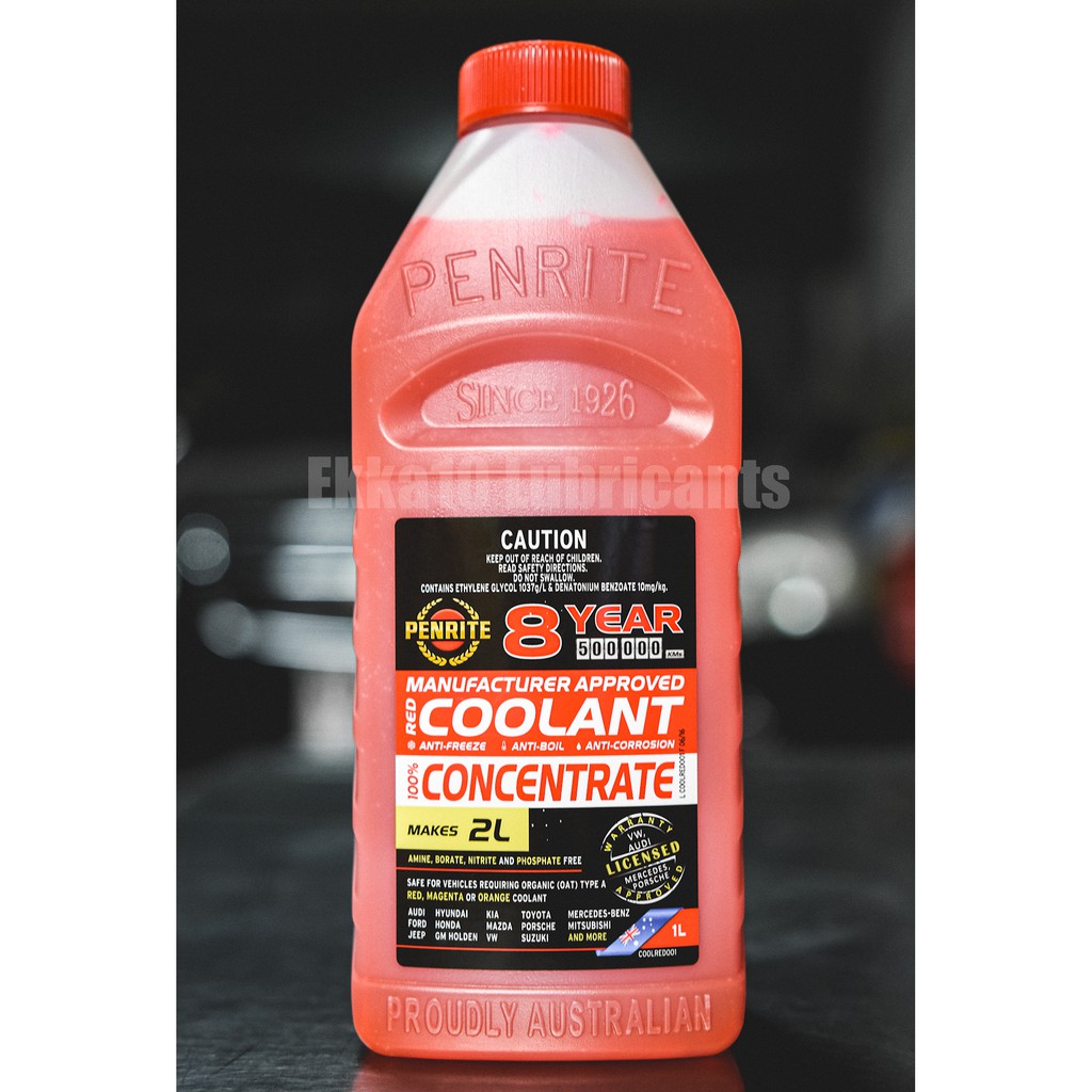 น้ำยาหม้อน้ำ Penrite 8 Years RED OEM COOLANT CONCENTRATE น้ำยาหล่อเย็นสูตรเข้มข้นขนาด 1 ลิตร