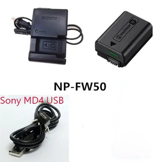 Camera charger✗Sony ILCE-A5000 A5100 A6000 กล้องไมโครเดี่ยว NP-FW50 ที่ชาร์จ + แบตเตอรี่ + สายดาต้า