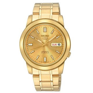 SEIKO 5 Automatic Mens Watch Stainless Strap รุ่น SNKK20K1 - สีทอง