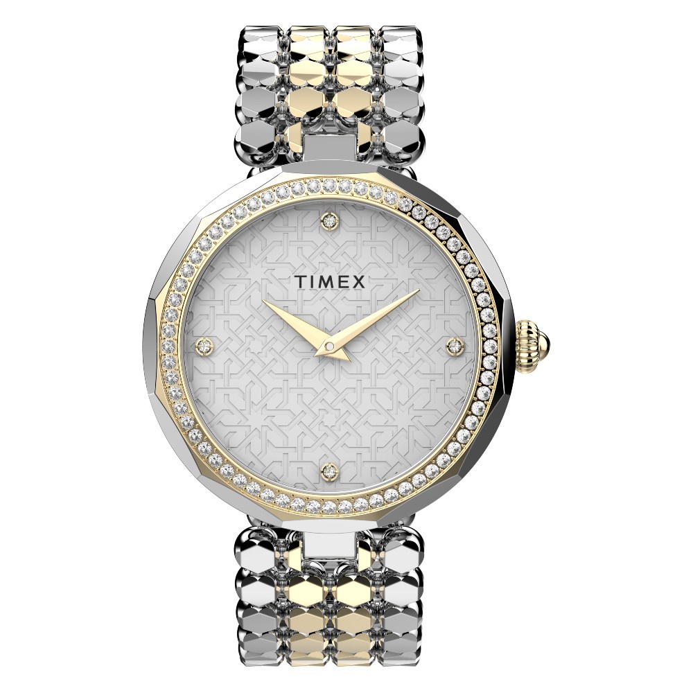 Timex TW2V02700 Jewelry Inspired นาฬิกาข้อมือผู้หญิง Two-tone หน้าปัด 34 มม.