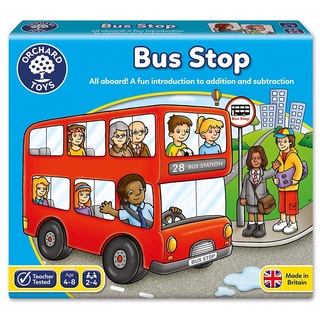 ORCHARD TOYS, Bus Stop บอร์ดเกมส์เด็ก ส่งเสริมการทักษะการบวกและลบเลข ลิขสิทธิ์แท้ นำเข้าจากอังกฤษ ของเล่น 4-8 ปี