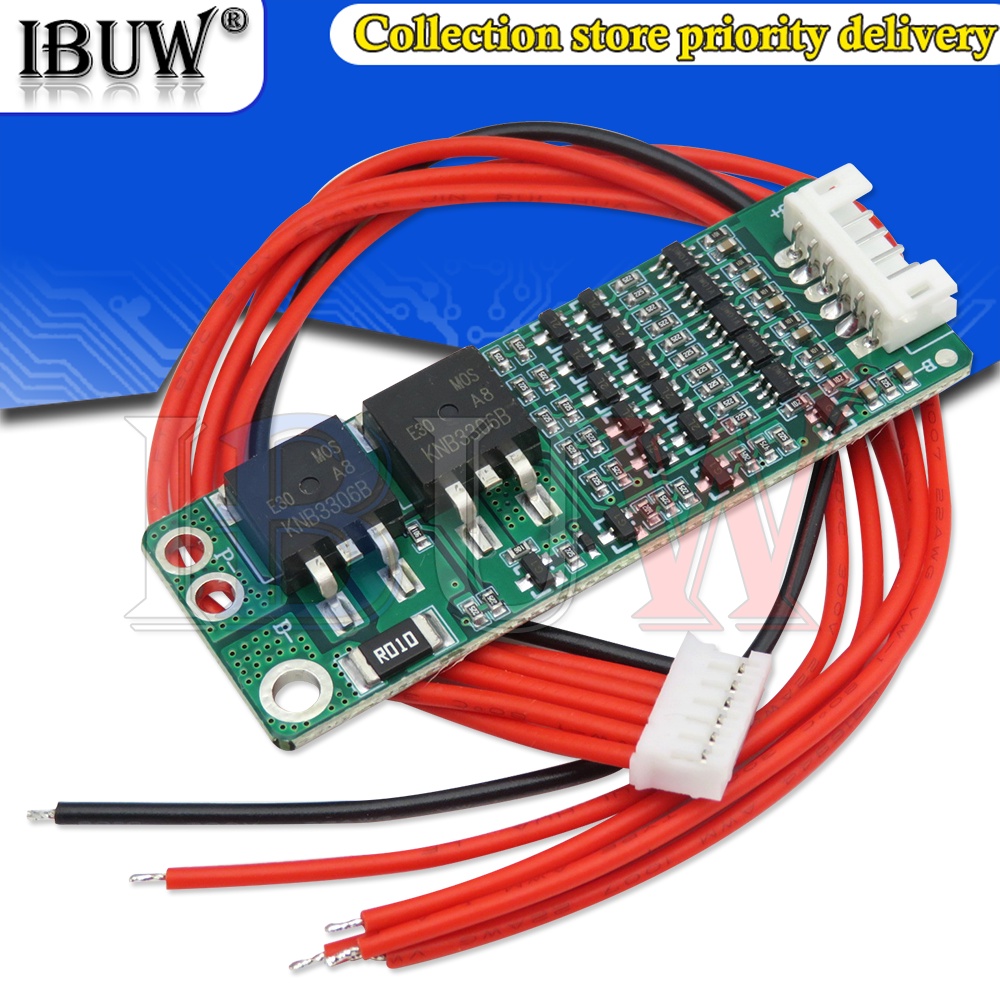 บอร์ดป้องกันที่ชาร์จแบตเตอรี่ลิเธียม BMS 5S 15A Li-ion 18650 พร้อมสายเคเบิล สําหรับพาวเวอร์แบงค์ 1 ชิ้น