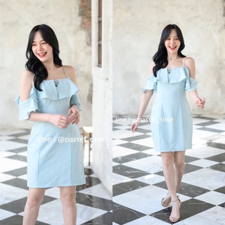 Nefeli Off-Shoulder Dress – สีเขียวมิ้นท์ [Made by Pastel Time]