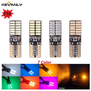 หลอดไฟ led T10 4014 24SMD ไฟส่องป้าย W5W canbus สําหรับติดรถยนต์ 1 ชิ้น