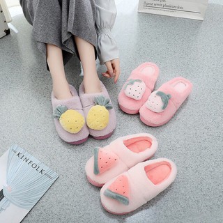 👡 รองเท้าใส่ในบ้าน  slipper งานนุ่มนิ่มขนฟู ลายผลไม้น่ารักสุดๆ