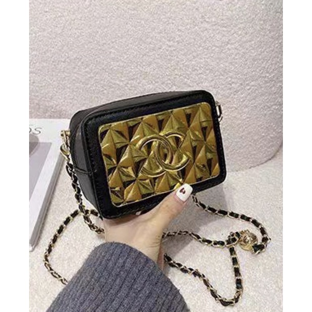 【พร้อมส่ง】happy bag fashion	
 กระเป๋าสพายข้างแฟชั่นมาใหม่ ccgold