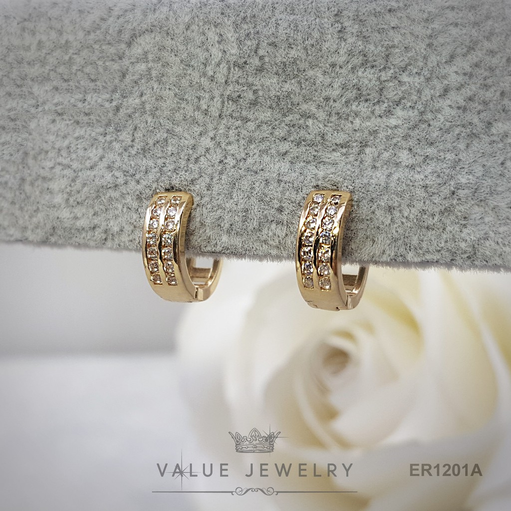 ต่างหูห่วง รุ่น ER1201 ขนาด กว้าง0.4cmยาว1.2cm Value Jewelry