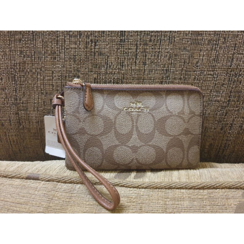 Coach Double Zip Wristlet F66506 คล้องมือ 2 ซิปไซส์ S