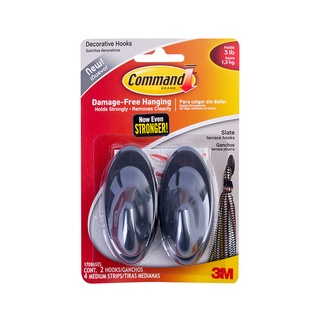 ✨นาทีทอง✨ ตะขอแขวนพลาสติกตกแต่งขนาดกลาง COMMAND รุ่น 70006598927 สีดำ 🚚พิเศษ!!✅