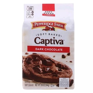 เปปเปอริดจ์ฟาร์ม ดาร์กช็อกโกแลตคุกกี้เนื้อนุ่ม Pepperidge Farm Dark Chocolate Soft Bake Cookies 244g.
