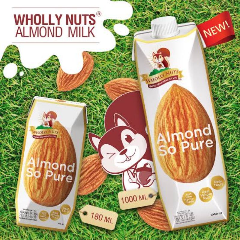 Work From Home PROMOTION ส่งฟรีนมอัลมอนด์ Wholly Nuts Almond Milk 1000ml  เก็บเงินปลายทาง