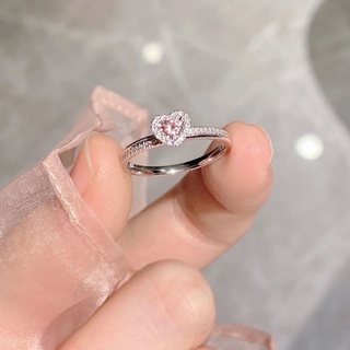 Ring Love Sterling Silver Heart -รูปทรงนิ้วการออกแบบลายนิ้วมือ Diamond Ring