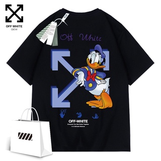 เสื้อยืดแขนสั้น ทรงหลวม พิมพ์ลาย Donald Duck แฟชั่นฤดูร้อน สําหรับผู้ชาย และคู่รักS-5XL