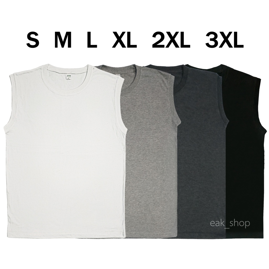 เสื้อแขนกุด สีพื้น ไซส์ S M L XL 2XL 3XL ใส่ได้ทั้งผู้หญิง และผู้ชาย #0