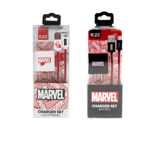 [ลิขสิทธิ์แท้ Marvel] ที่ชาร์จ หัวชาร์จ สายชาร์จแอนดรอยด์ / สายชาร์จไอโฟน Rizz(ริซ) Marvel Charger Set Micro / Lightning